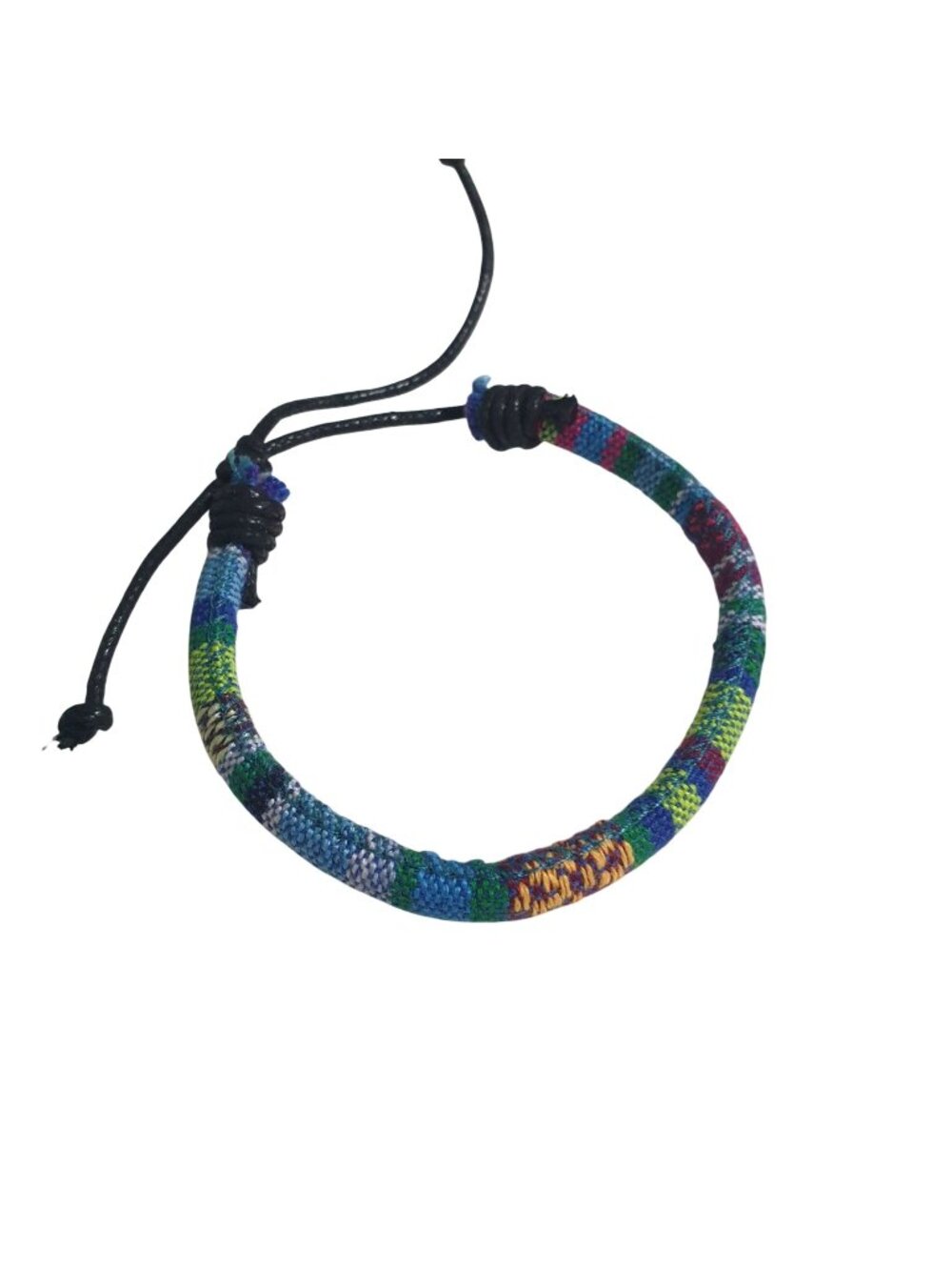 Woven Multicolor Adjustable Bracelet Handmade Black Cord Ethnic Style Boho Beach